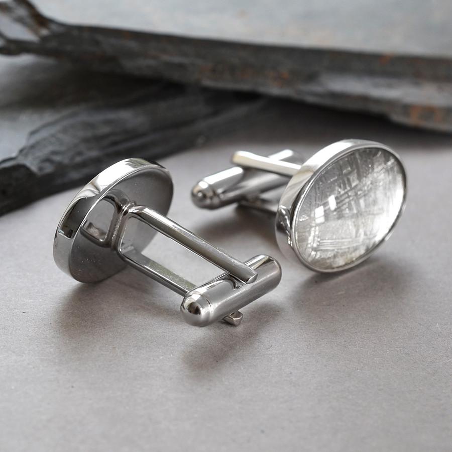Oval Meteorite Cufflinks