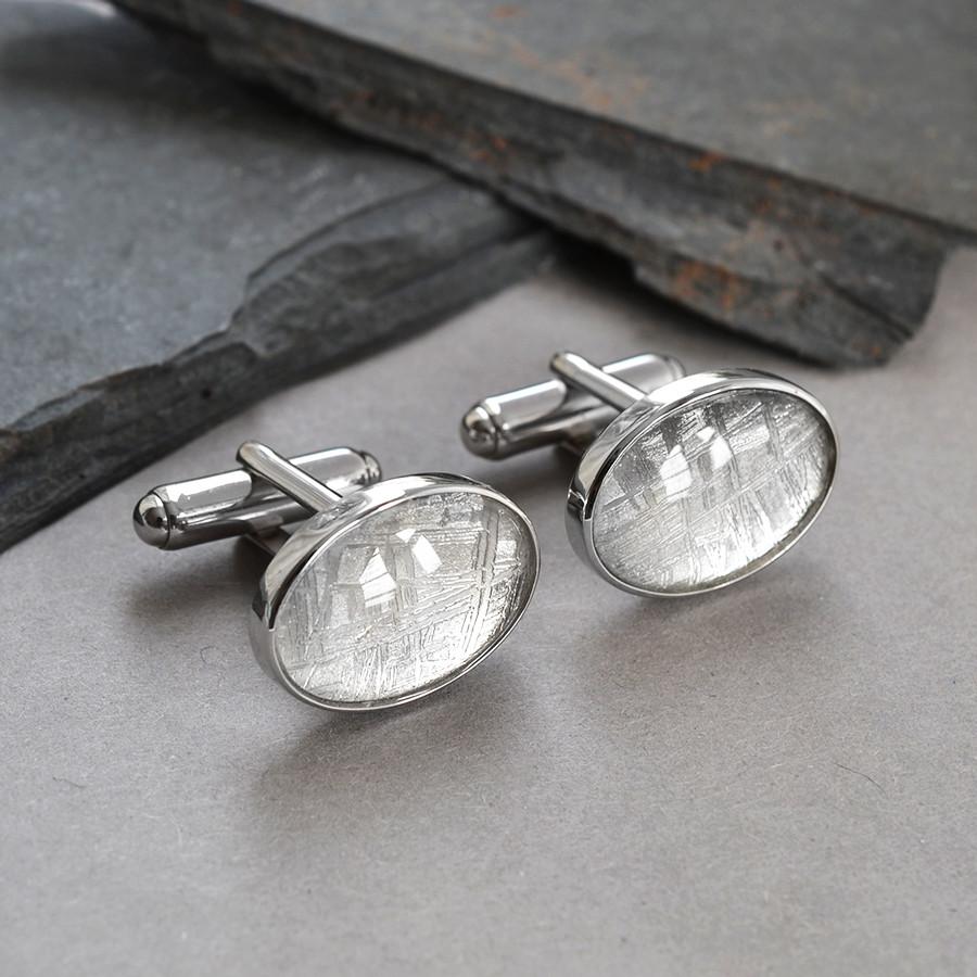 Oval Meteorite Cufflinks