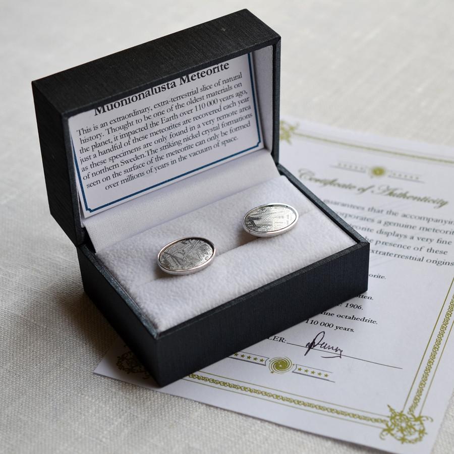 Oval Meteorite Cufflinks