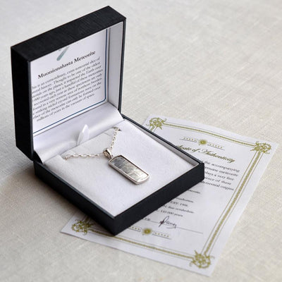 MJ0125 meteorite rectangular neckalce 1