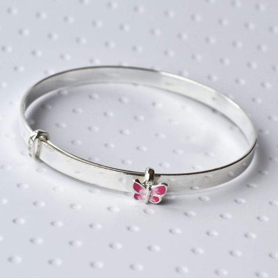 MC188 SILVERBUTTERFLYCHRISTENINGBANGLE 005