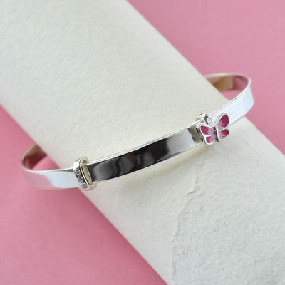MC188 SILVERBUTTERFLYCHRISTENINGBANGLE 007