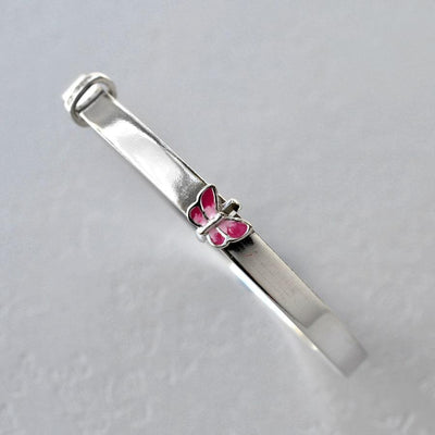 MC188 SILVERBUTTERFLYCHRISTENINGBANGLE 003