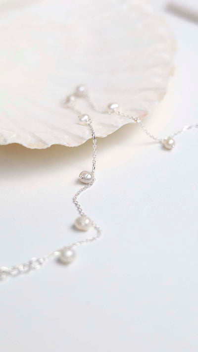 MK818A Sterling Silver String of Pearls Anklet 3 insta