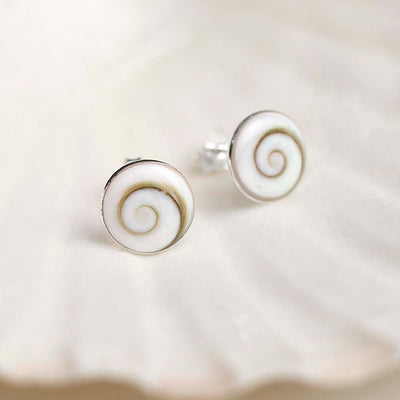 ML743 Sterling Silver Shiva Shell Stud Earrings 2