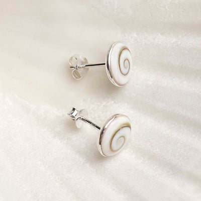 ML743 Sterling Silver Shiva Shell Stud Earrings 3