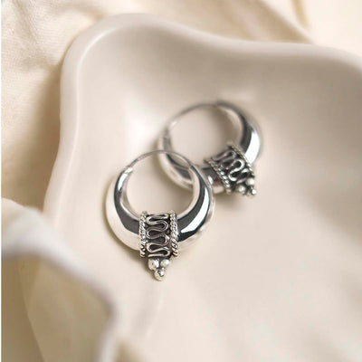 ML746 Sterling Silver Large Indo Hoops 2