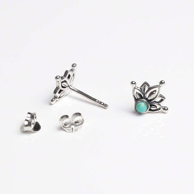 ML747 Sterling Silver Turquoise Dream Stud Earrings 2