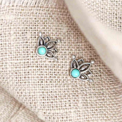 ML747 Sterling Silver Turquoise Dream Stud Earrings 3