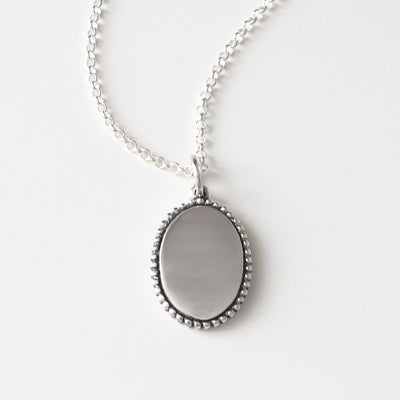 Engravable Sterling Silver Oval Necklace