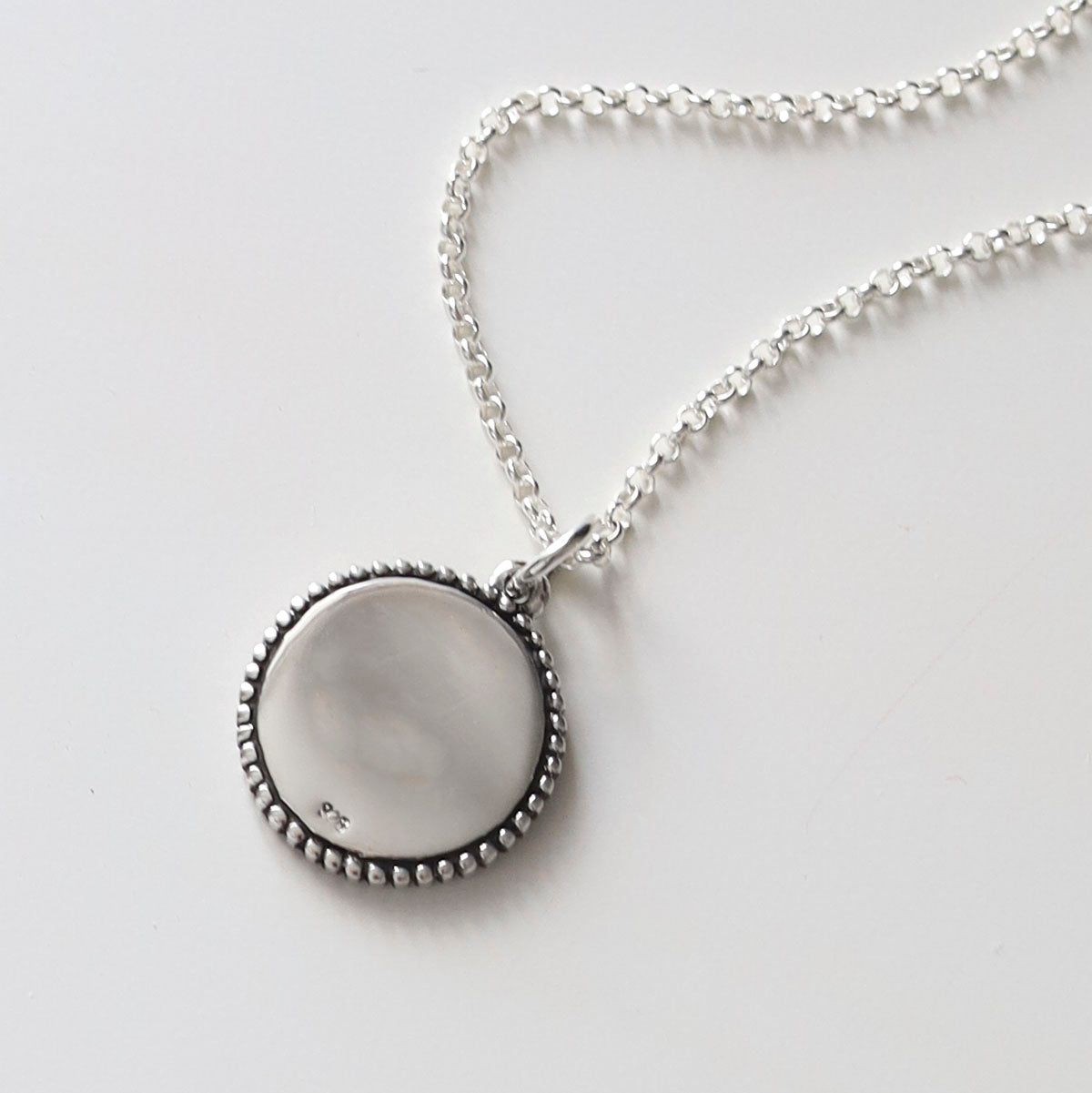 Engravable Sterling Silver Round Necklace