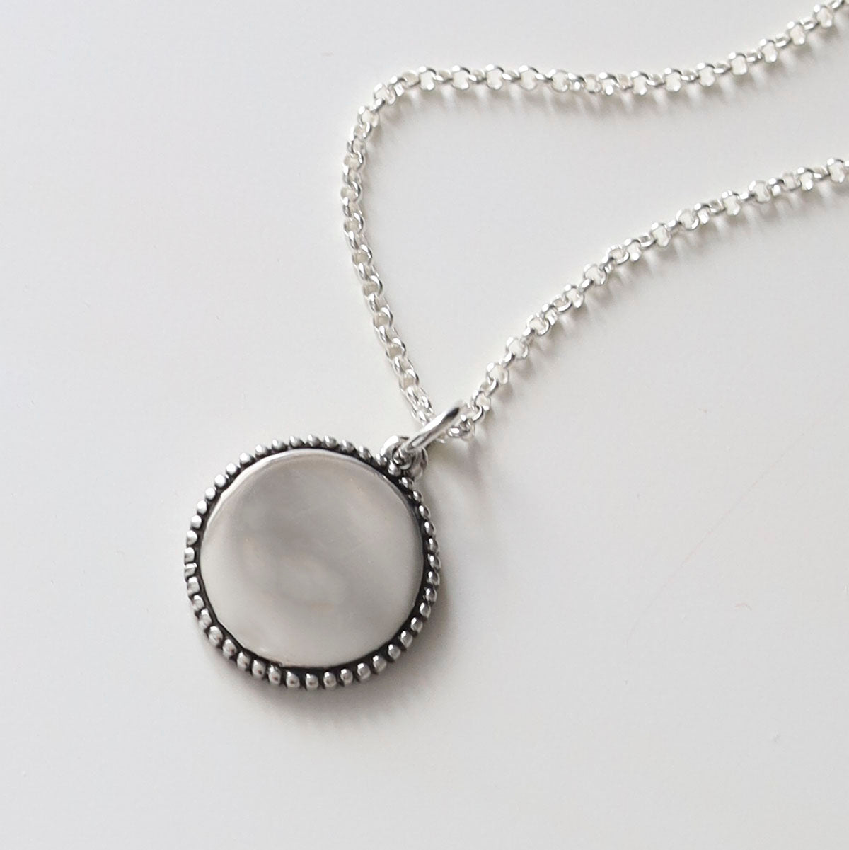 Engravable Sterling Silver Round Necklace
