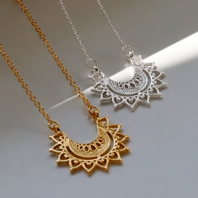 Goldplatedsterlingsilverandsilvermarrakechaffairnecklace