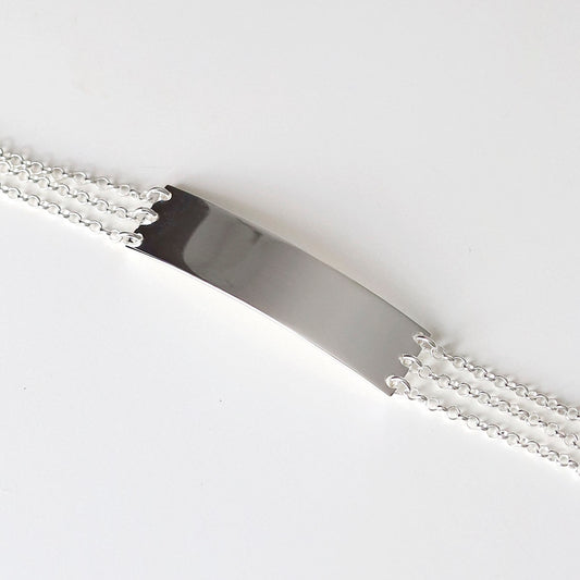 Engravable Sterling Silver Chain Bracelet