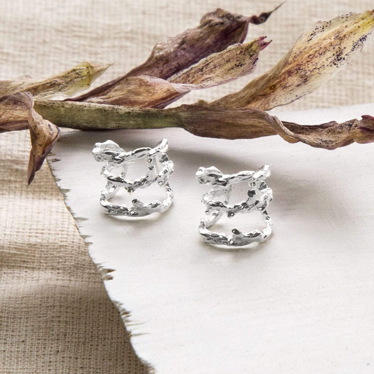 Sterling Silver Organic Ear Cuffs