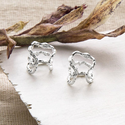MB183 STERLINGSILVERORGANICEARCUFF 003
