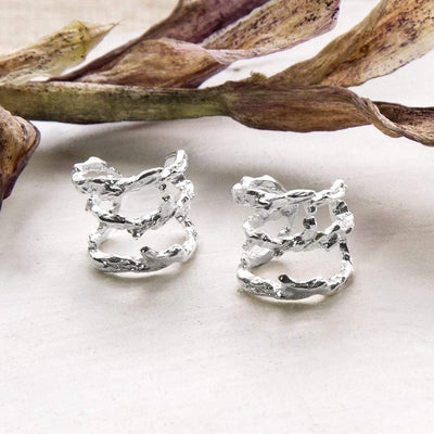 MB183 STERLINGSILVERORGANICEARCUFF 004
