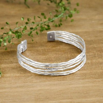 MB184 STERLINGSILVERORGANICCUFFBANGLE 003