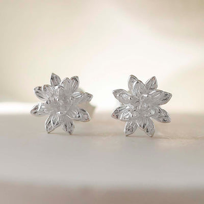 MB195E_Sterling Silver Enlightened Lotus Studs_8