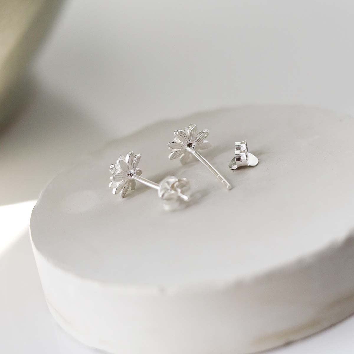 Sterling Silver Enlightened Lotus Studs