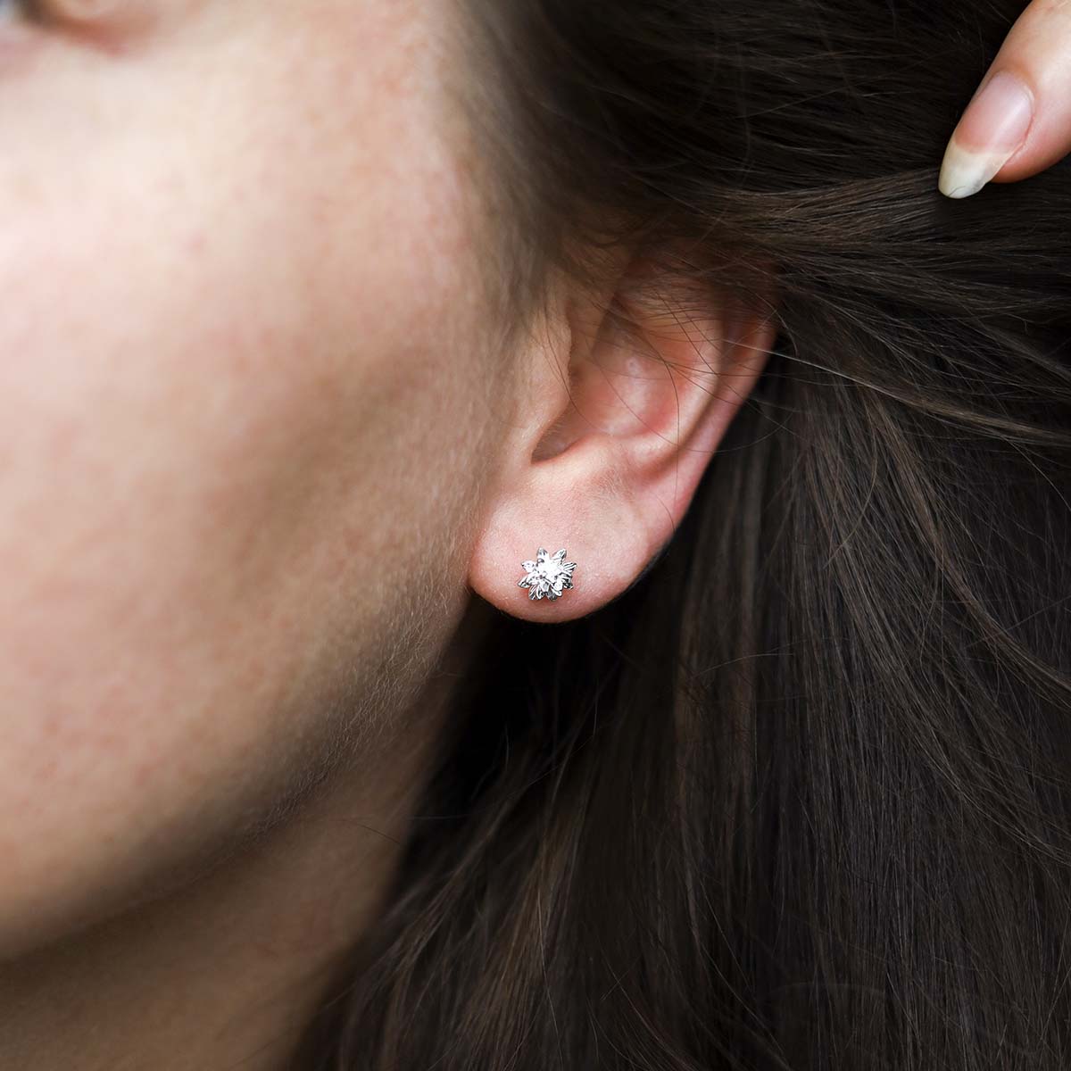 Sterling Silver Enlightened Lotus Studs