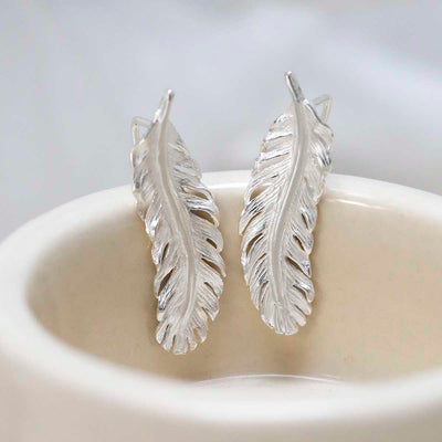 MB196_Sterling Silver Feather Ear Climbers_1