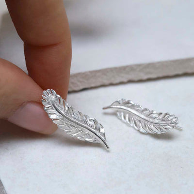 MB196_Sterling Silver Feather Ear Climbers_5