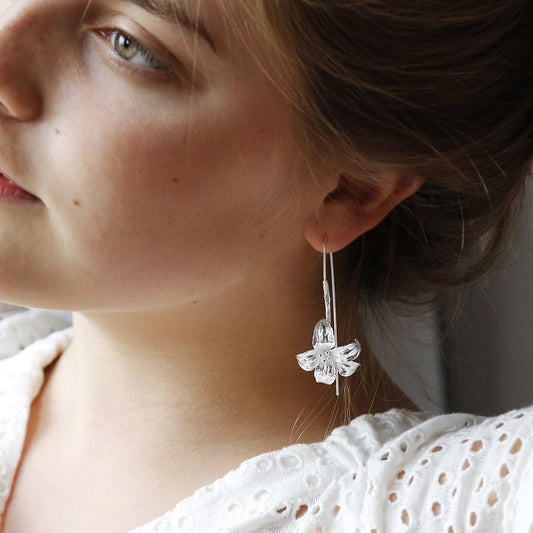 MB201E OVERSIZEDSTERLINGSILVERLILYDROPEARRINGS 007