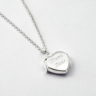 Sterling Silver Diamond Kissed Locket Necklace