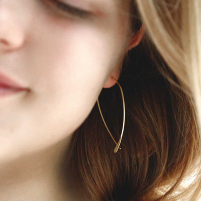 Sterling Silver Oval Loop Hoop Earrings