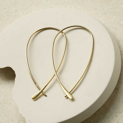 Sterling Silver Oval Loop Hoop Earrings