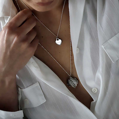Engravable Sterling Silver Heart Necklace