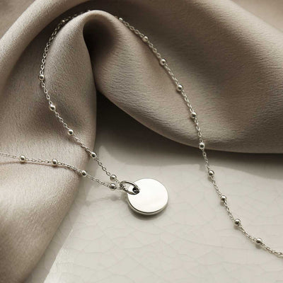 Engravable Sterling Silver Small Tag Necklace