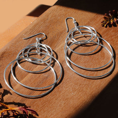 Sterling Silver Cascada Dangly Earrings