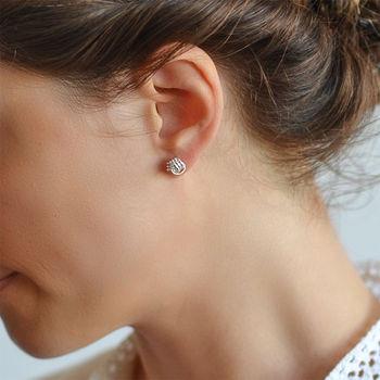 Sterling Silver Knot Stud Earrings