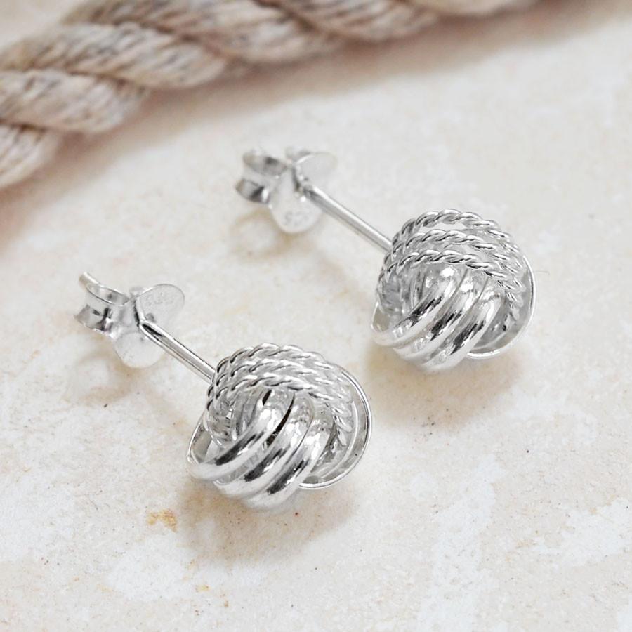 Sterling Silver Knot Stud Earrings