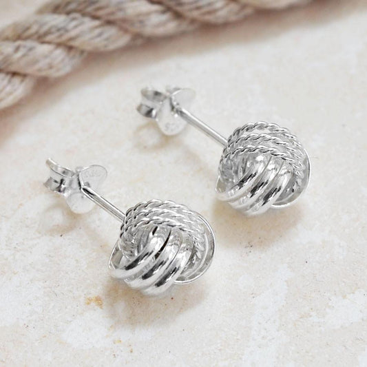 Sterling Silver Knot Stud Earrings