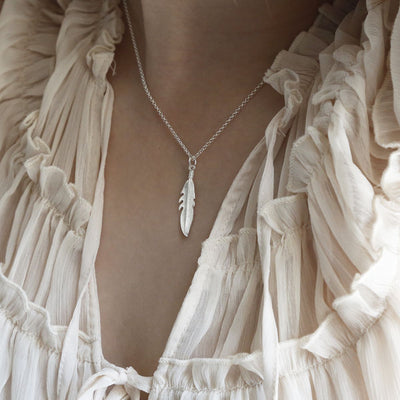 ME497P6LUCKYFEATHERNECKLACE