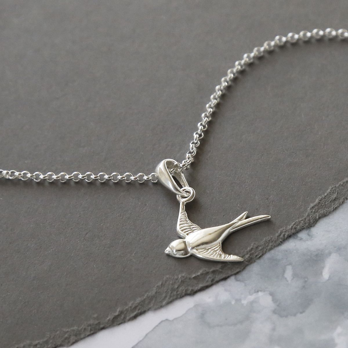 Sterling Silver Swallow Necklace