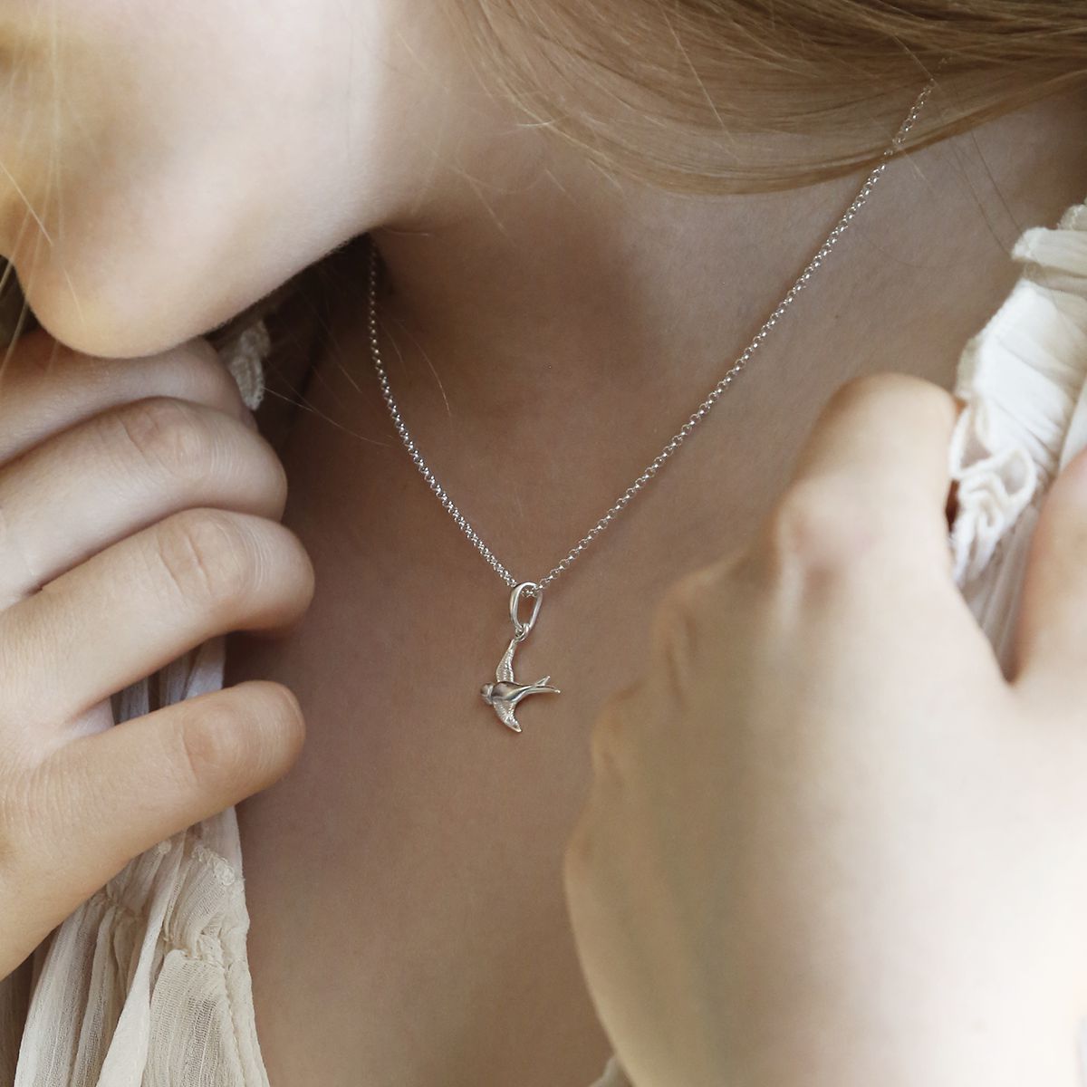 Sterling Silver Swallow Necklace