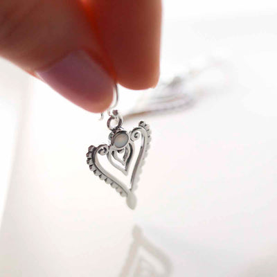 Sterling Silver Mother of Pearl Arrow Earrings
