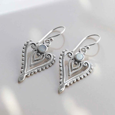 Sterling Silver Mother of Pearl Arrow Earrings