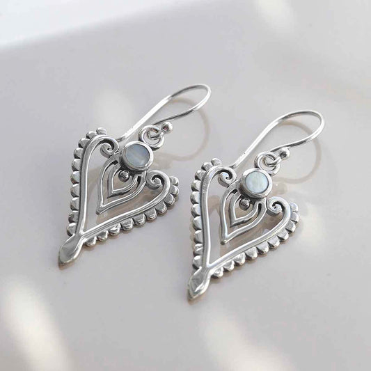 Sterling Silver Mother of Pearl Arrow Earrings
