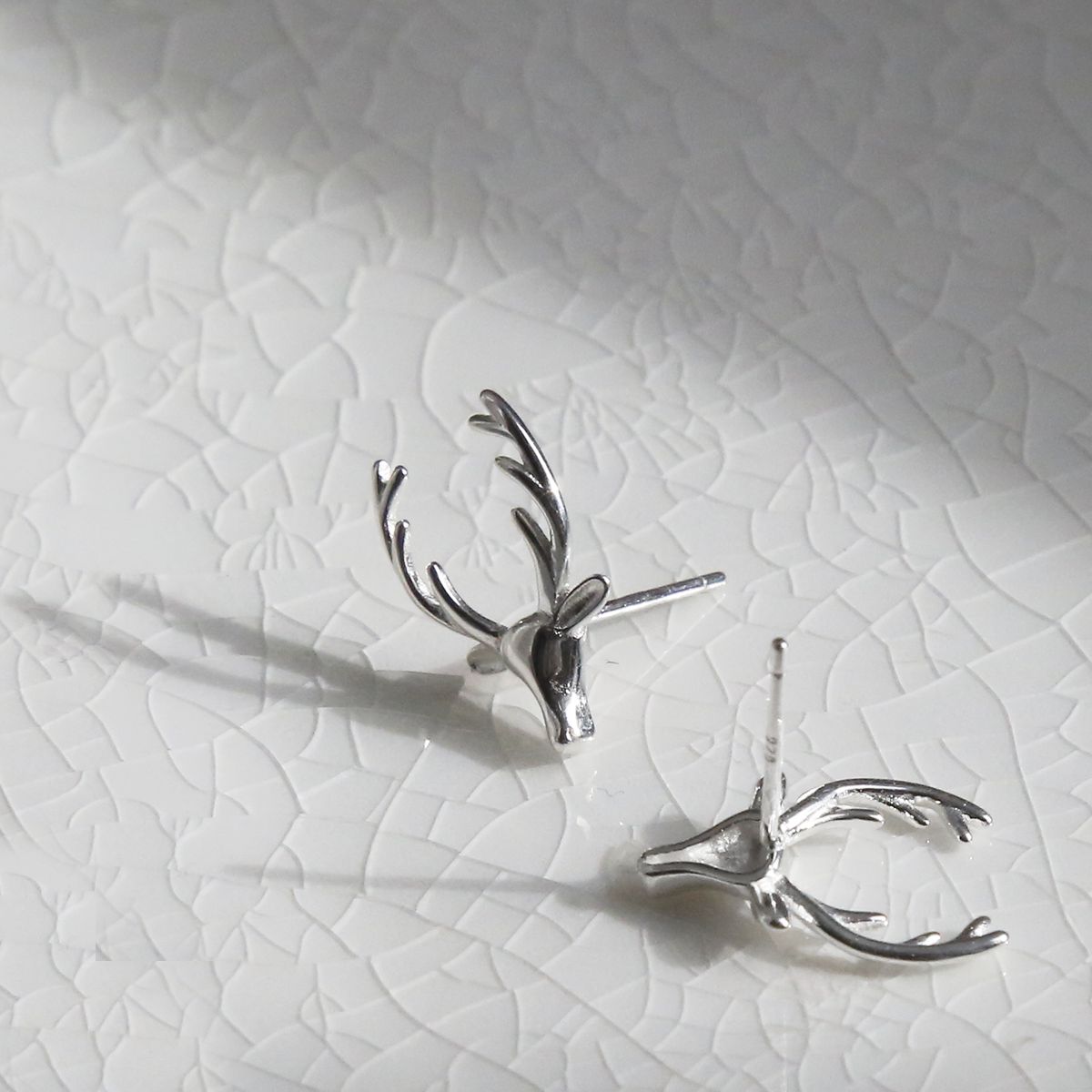 Sterling Silver Stag Studs