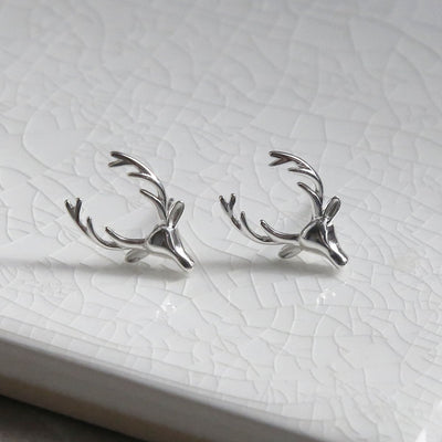 ML857 Sterling Silver Stag Stud Earrings4