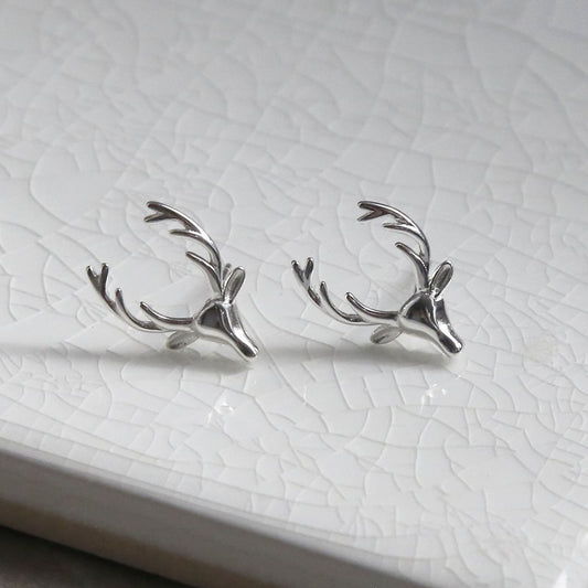 ML857 Sterling Silver Stag Stud Earrings4