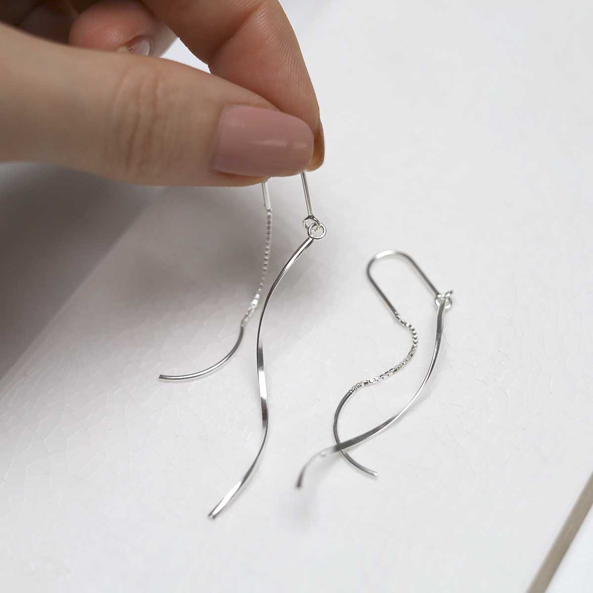 Sterling Silver Falling Threader Earrings