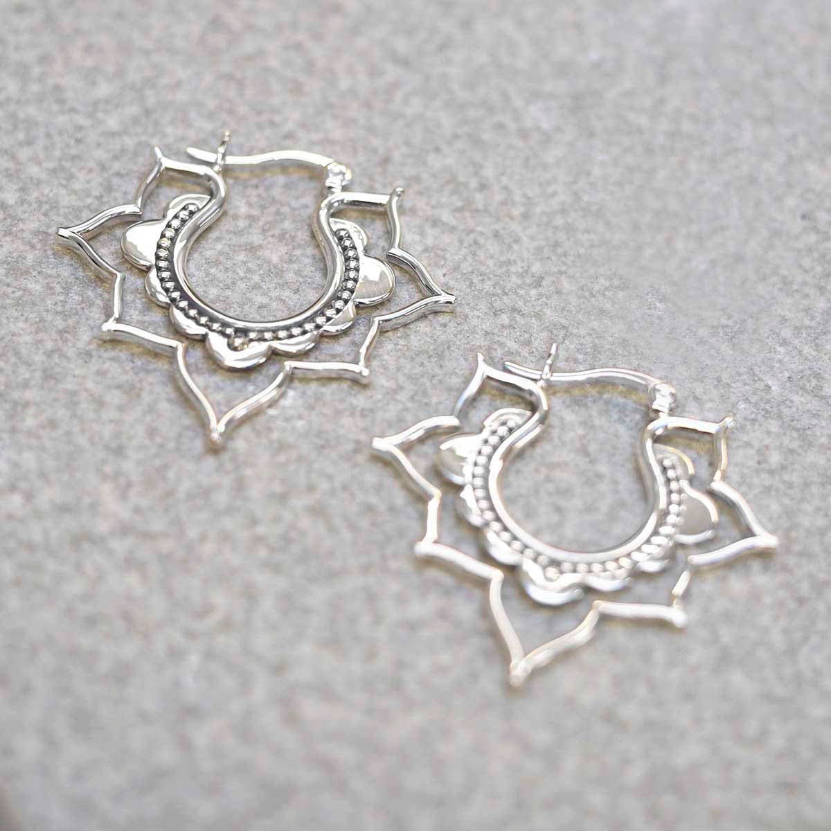 Sterling Silver Kaleidoscope Hoops