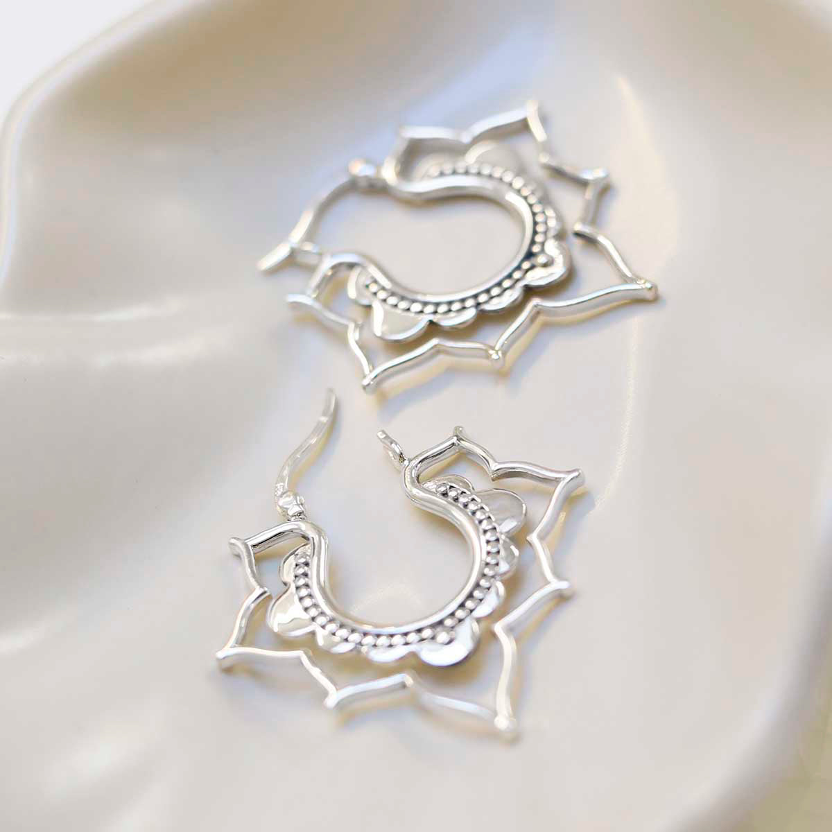 Sterling Silver Kaleidoscope Hoops