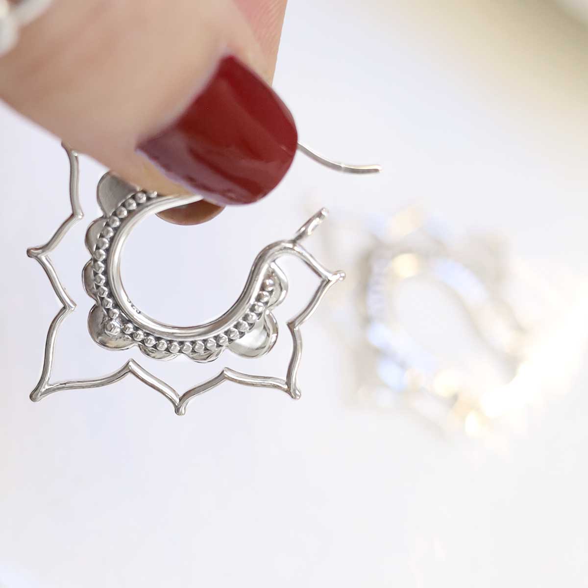 Sterling Silver Kaleidoscope Hoops